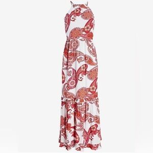 Express Halter Neck Paisley Maxi Dress